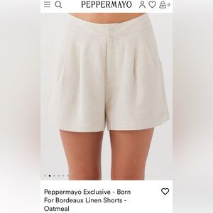 Peppermayo - Born For Bordeaux Linen Shorts - oatmeal